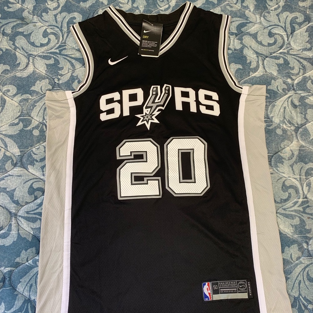 Manu Ginobili #20 Spurs Nike Black Jersey
